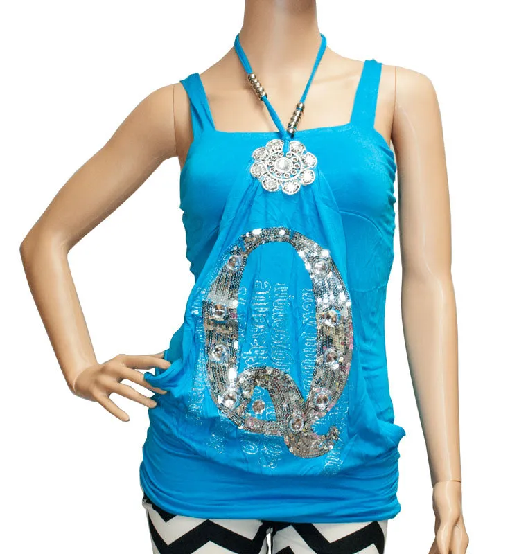 Q for Queen Initial Sleeveless Fashion Blouse