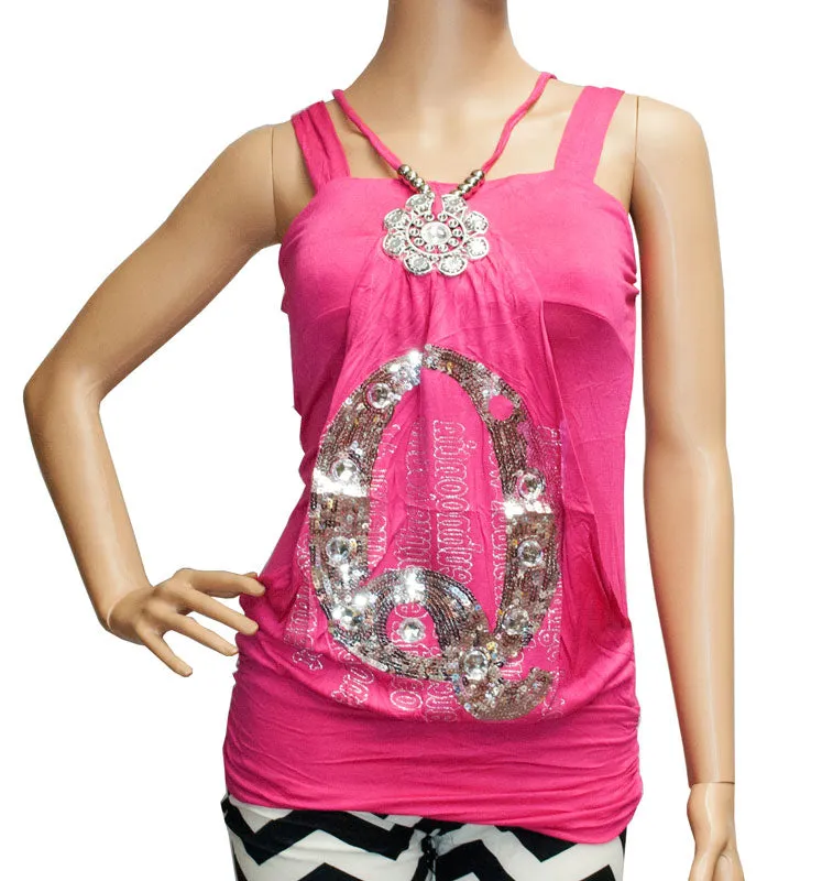 Q for Queen Initial Sleeveless Fashion Blouse