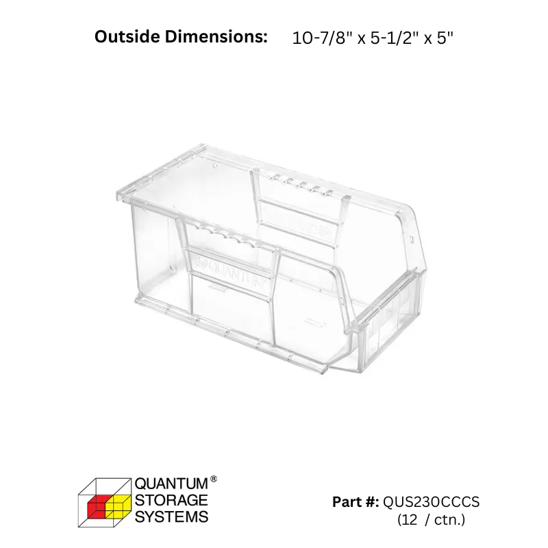 Quantum Storage Crystal Clear Ultra Stack & Hang Bins