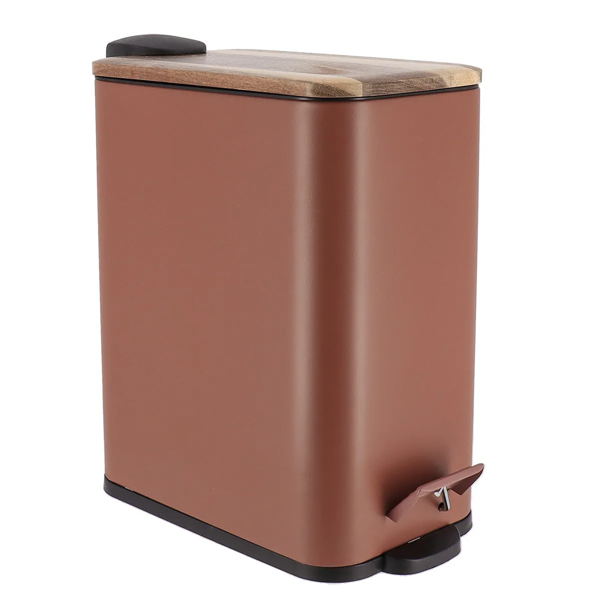 Rectangular Metal Bin With Acacia Lid - Soft Close - Various Colours