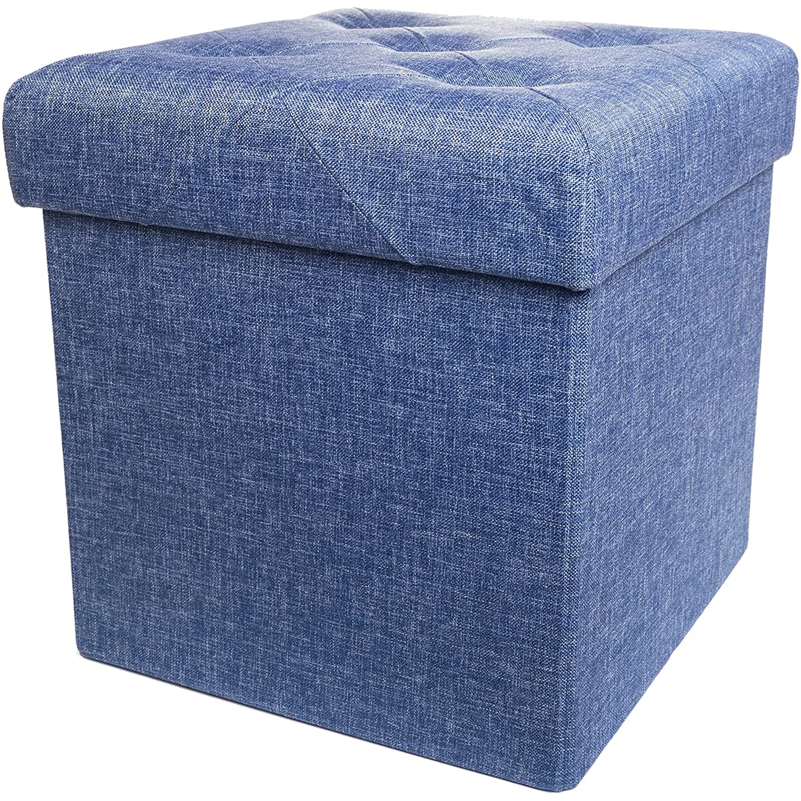 Red Co. Folding Cube Storage Ottoman with Padded Seat, 15" x 15"