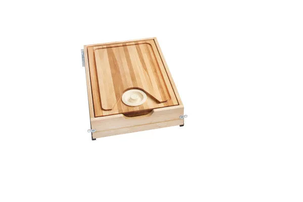 Rev-A-Shelf Wood Cutting Board Org W/WC Access W/SC18 FL-H SLIDE 4WCCB-419HFLSC-1