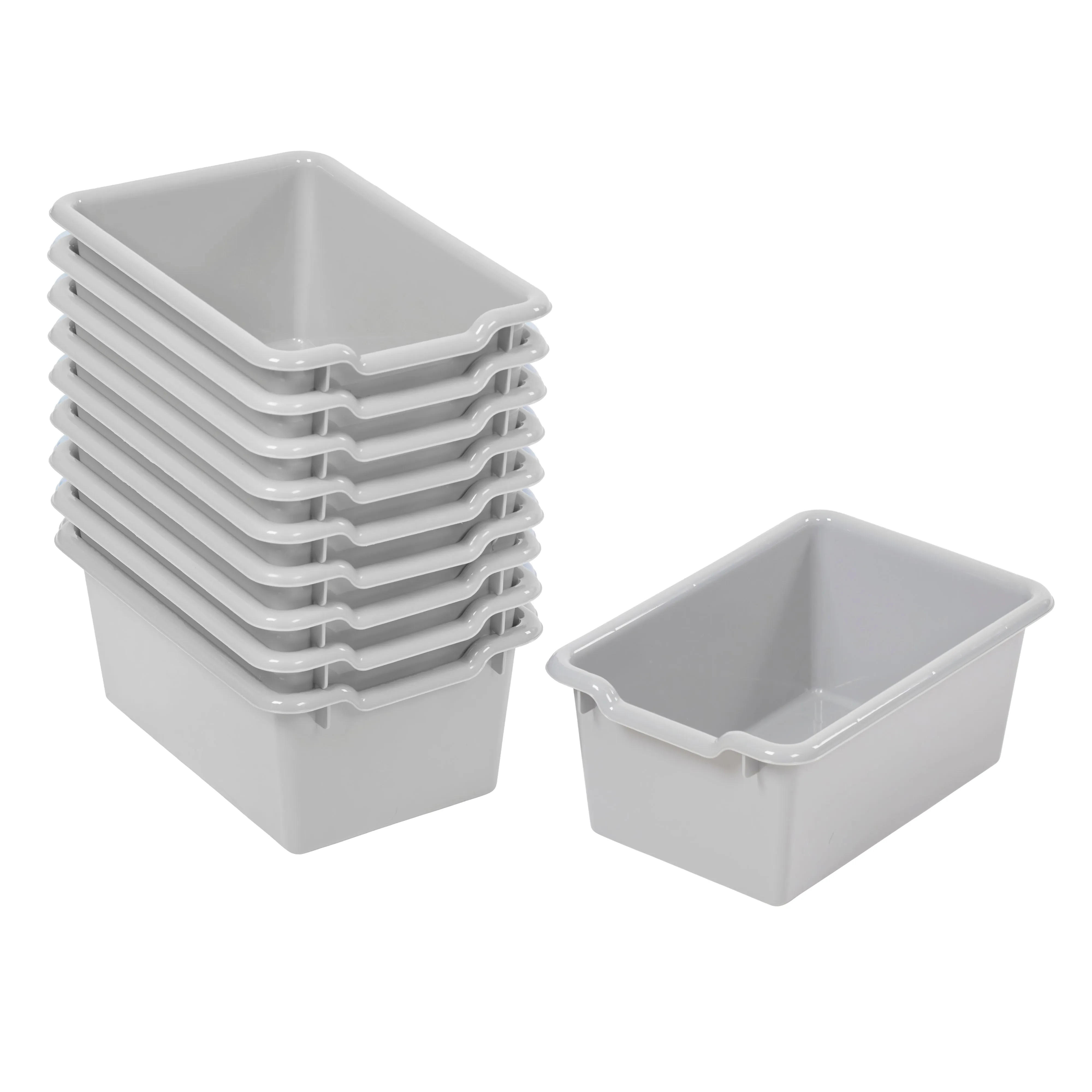 Scoop Front Storage Bins, Multipurpose Organization, 10-Pack