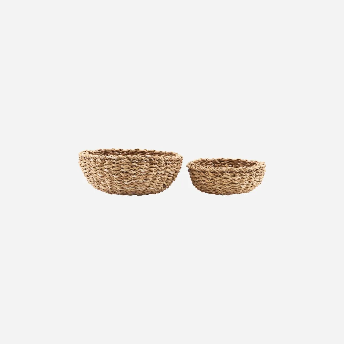 Set of Two Round Seagrass Bread Baskets