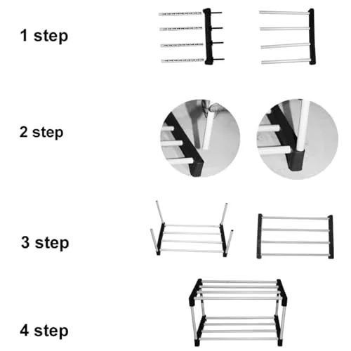 shoe rack for home metal pipes, multiputpose rack (Without wheels, 2 layer)