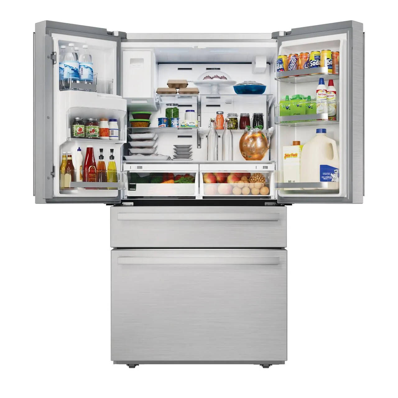 SJG2254FS Sharp French 4-Door Counter-Depth Refrigerator with Water Dispenser