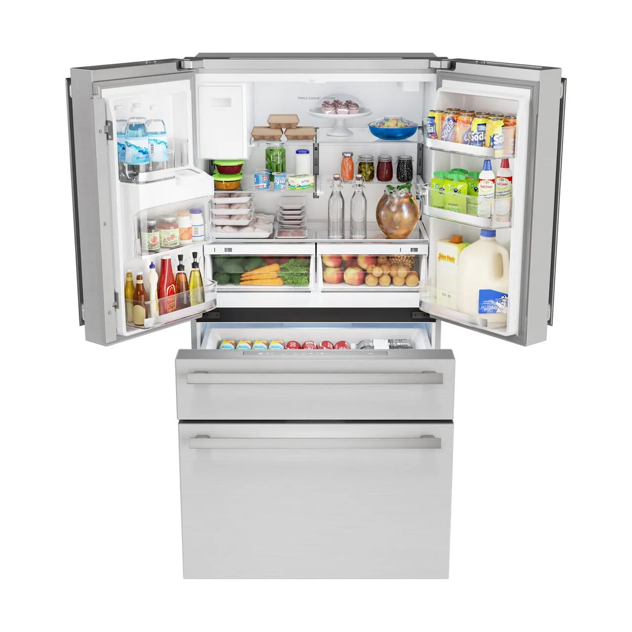 SJG2254FS Sharp French 4-Door Counter-Depth Refrigerator with Water Dispenser