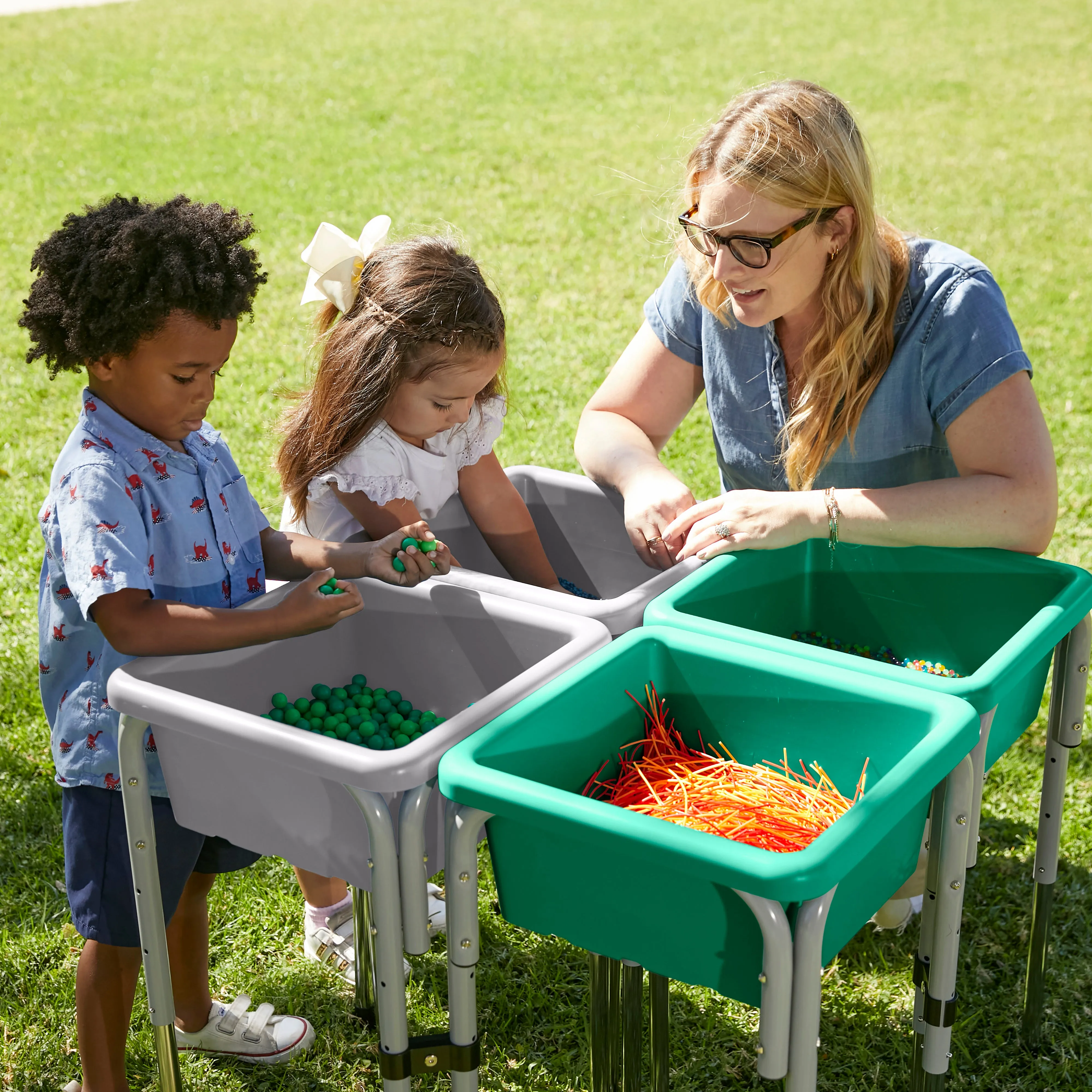 Square Bin with Lid, Storage Containers, 4-Pack