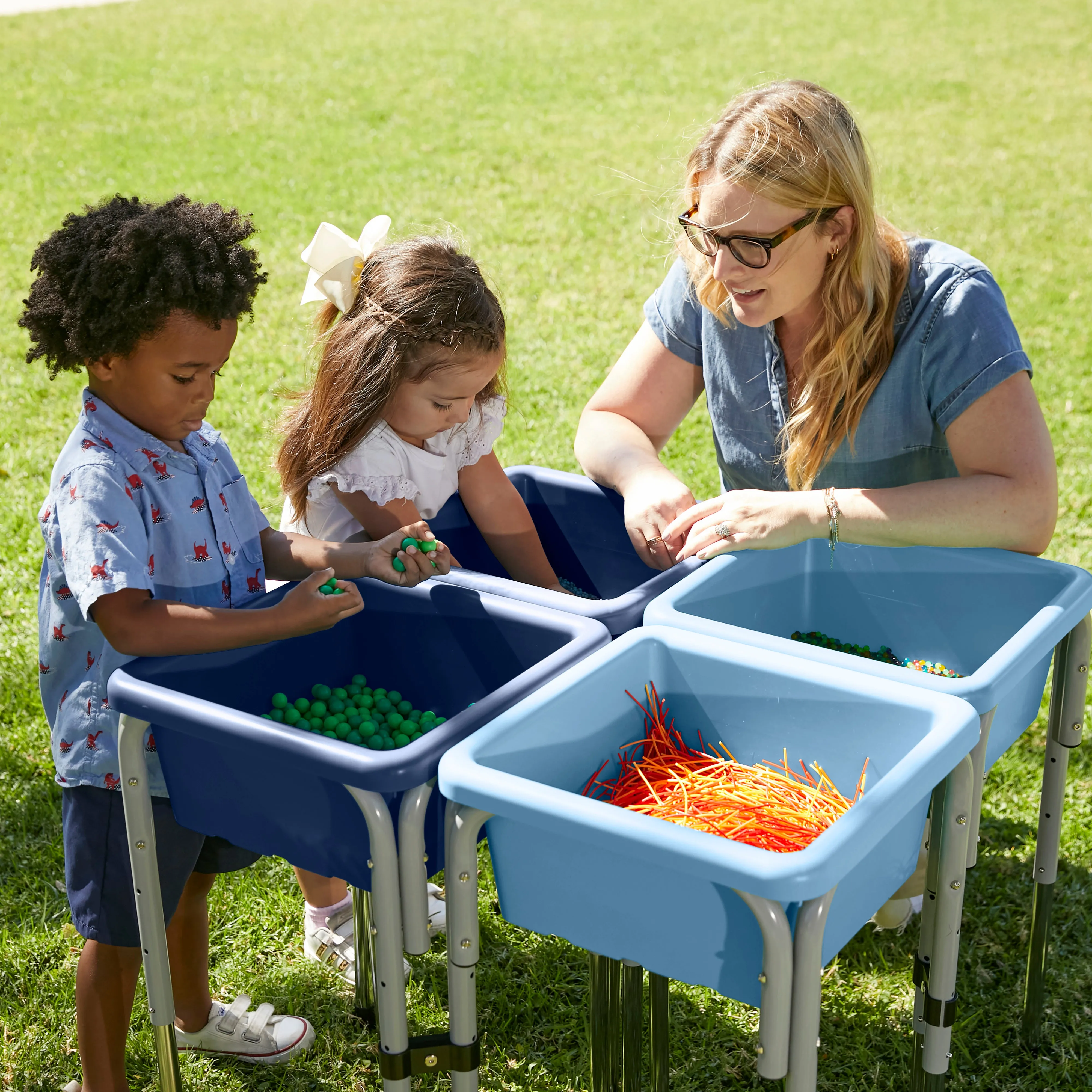 Square Bin with Lid, Storage Containers, 4-Pack