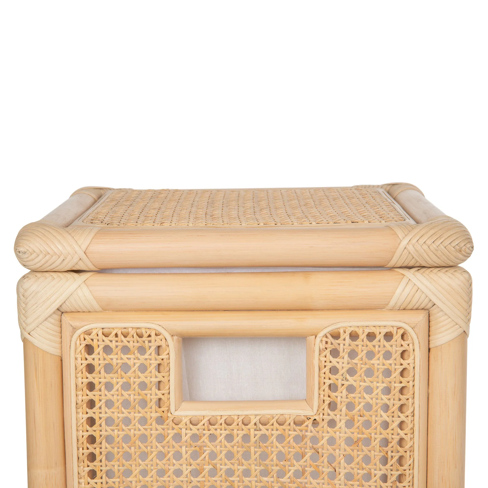 Square Rattan Cane Clothes Hamper and Laundry Basket with Remvoable Liner  & Lid, 1 Load