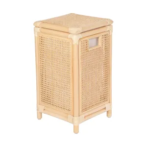 Square Rattan Cane Clothes Hamper and Laundry Basket with Remvoable Liner  & Lid, 1 Load