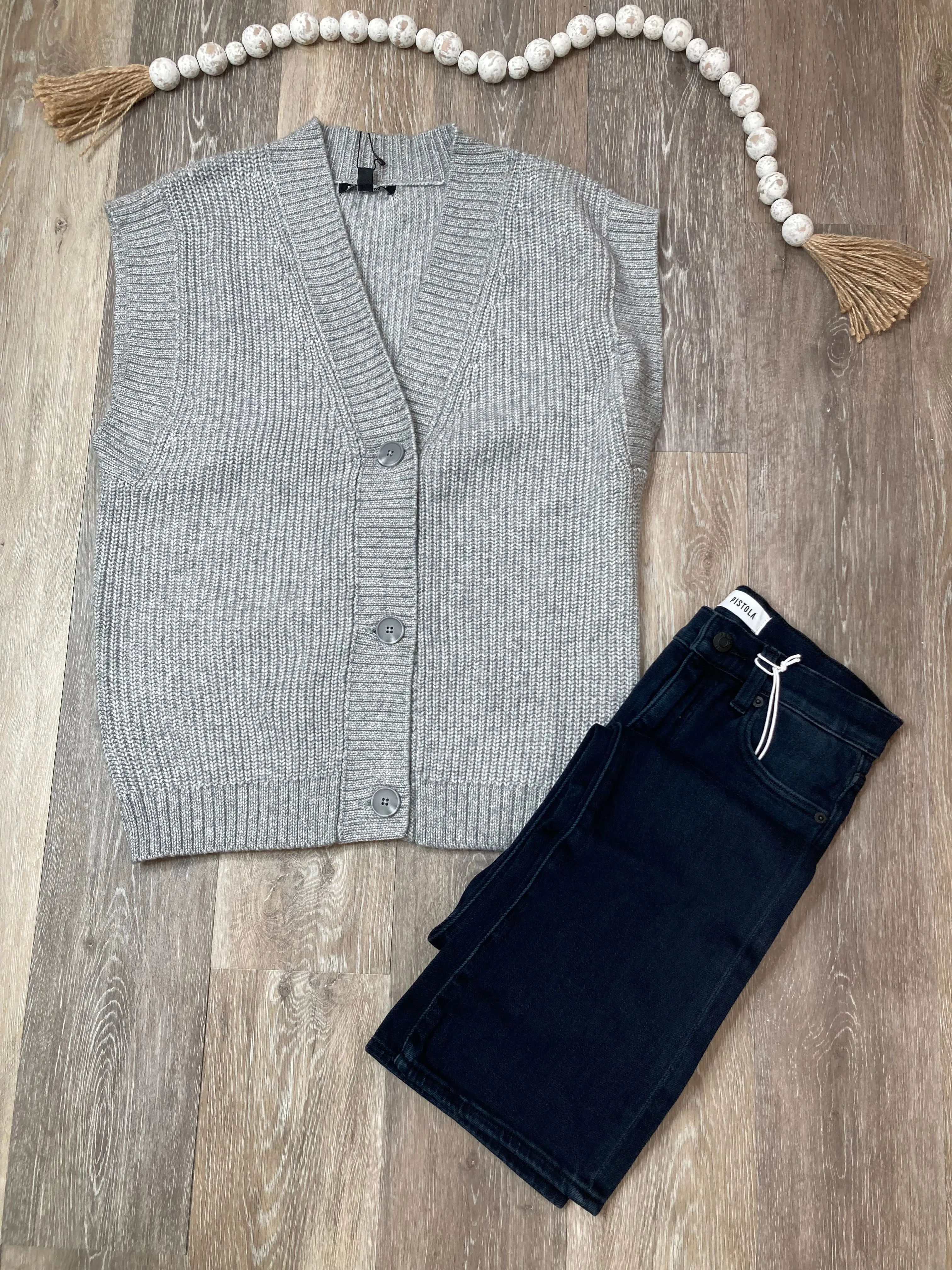 STE Giorgia Sweater Vest in Heather Grey