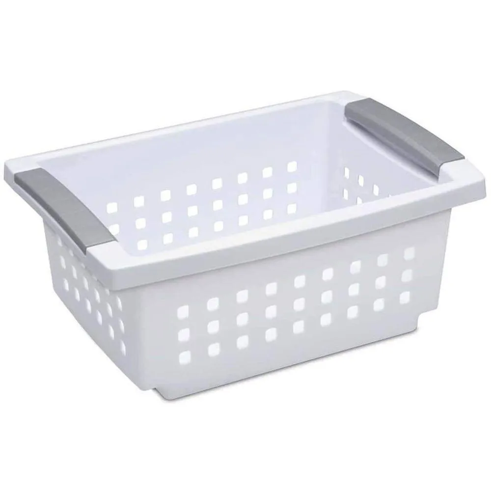 Sterilite Small Stackable Storage Basket White