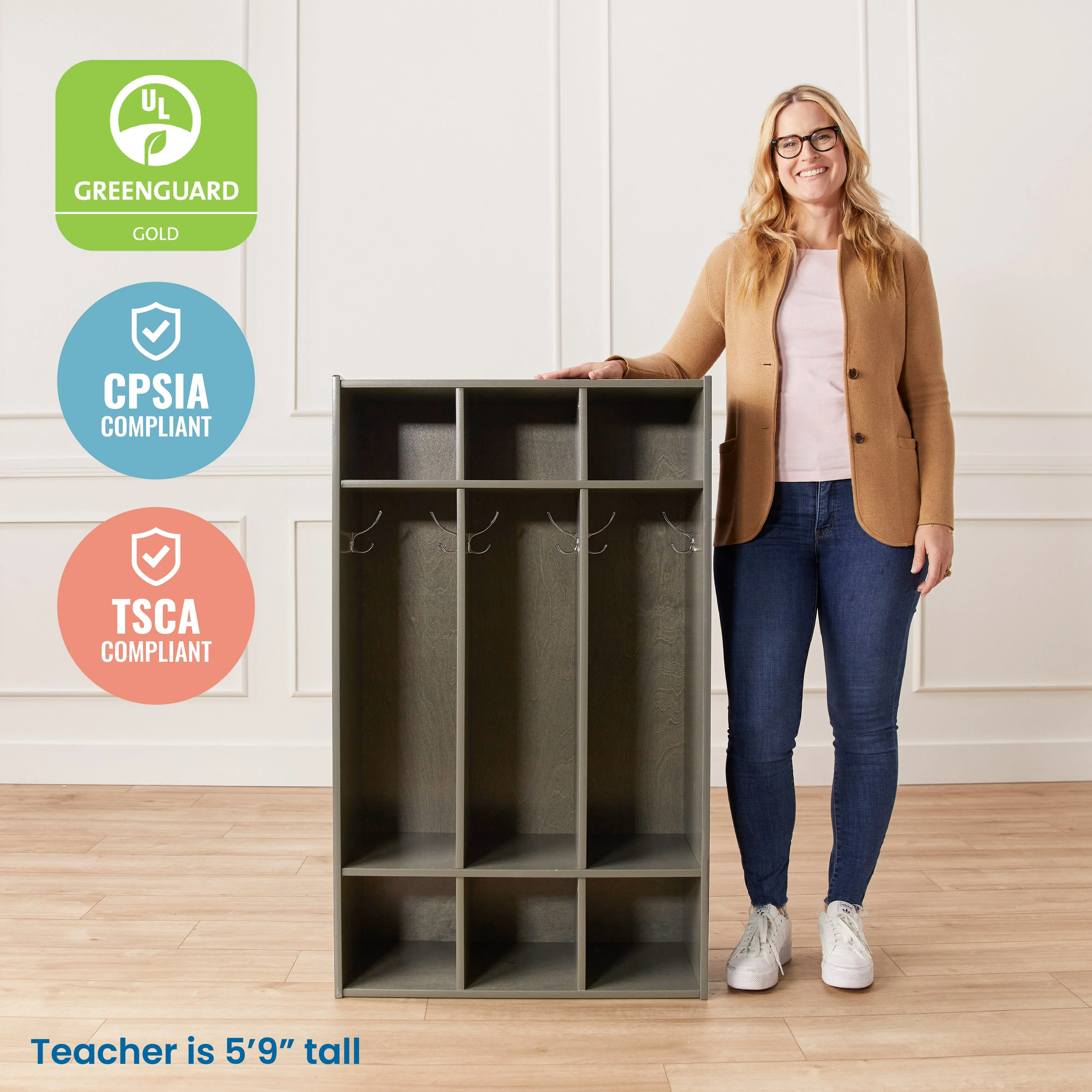 Streamline 3-Section Coat Locker, Classroom Furniture