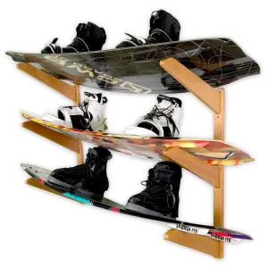 TidyTimber Wakeboard Storage Wood Rack | Holds 3 Wakeboards