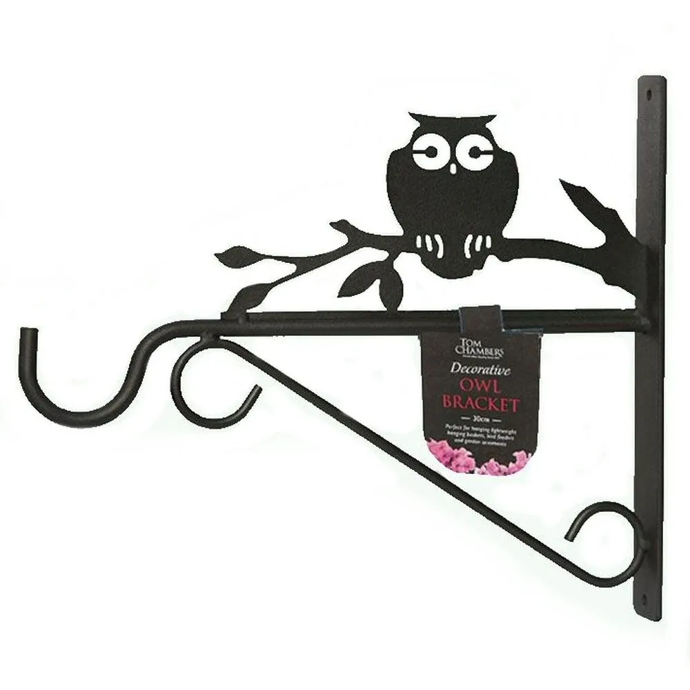 Tom Chambers 30cm Black Iron Owl Bracket