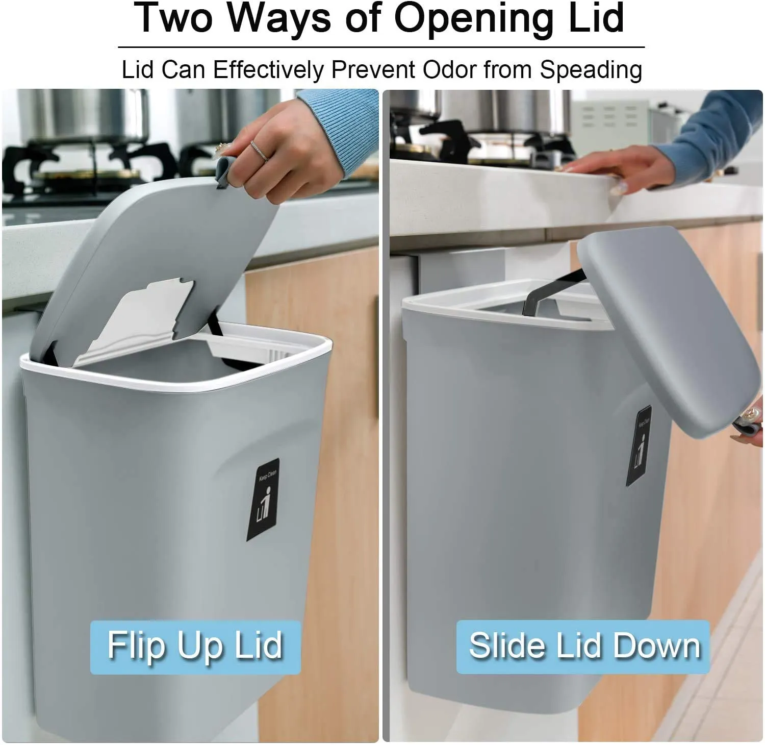 TONSYL Plastic Kitchen Compost Mountable Bin Under Sink, Hanging Small Trash Can Collapsible Trash Bin Convenient And / (Multicolour), Manual-Lift