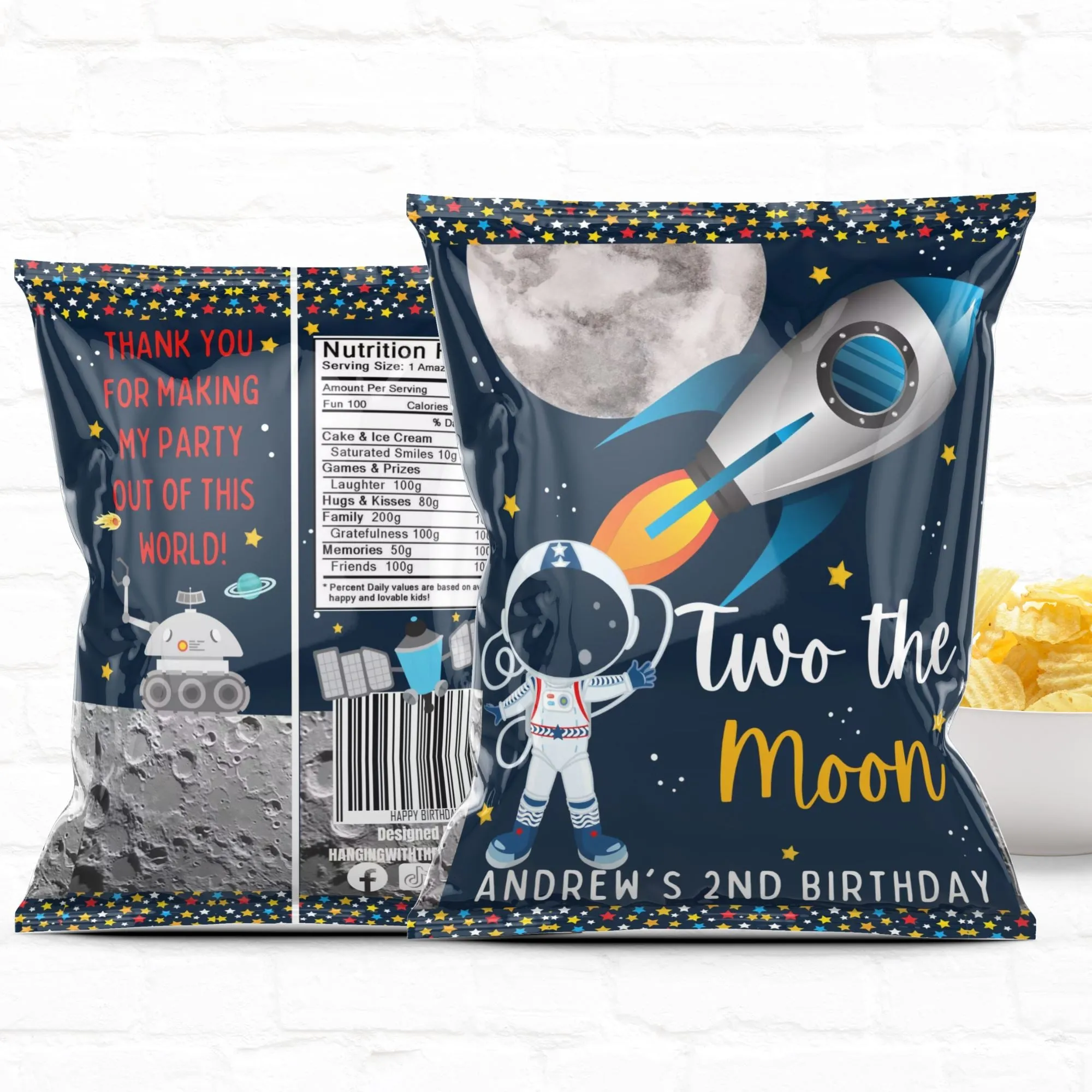 Two the Moon Space Birthday |Custom Party Favors