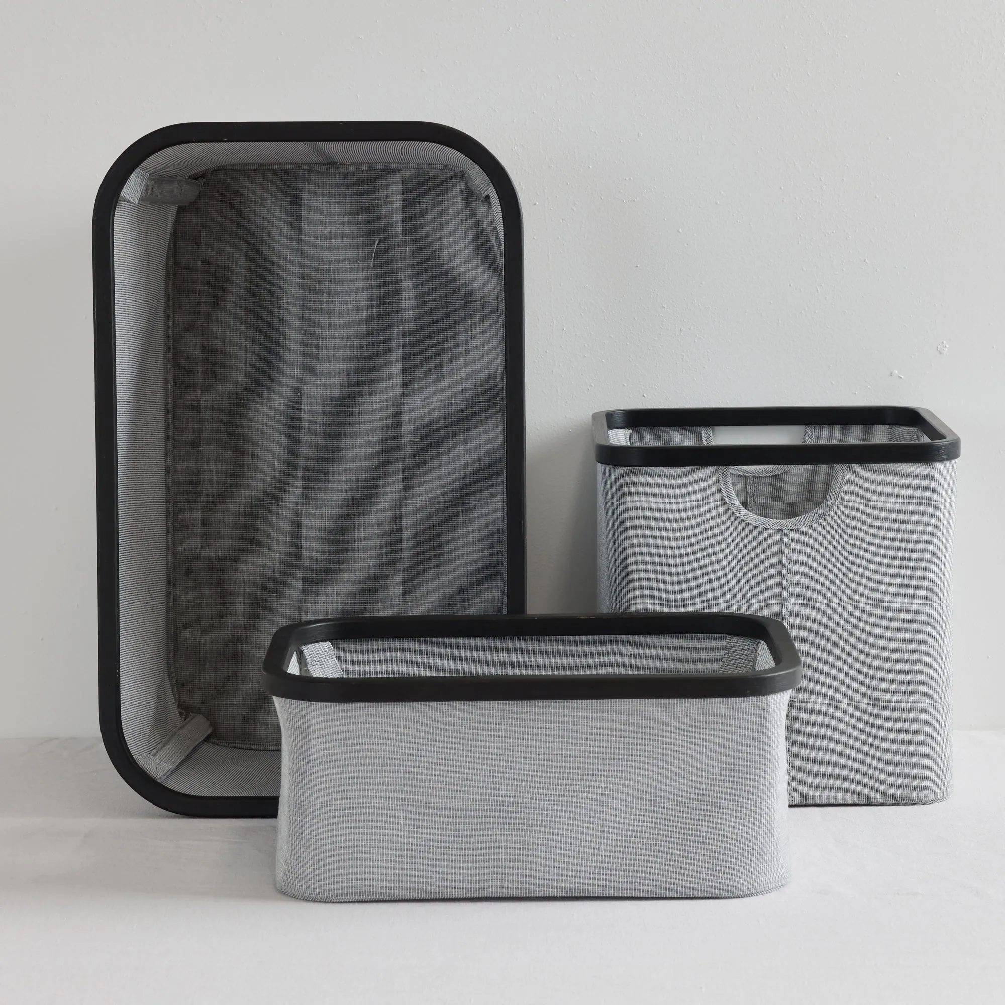 Tyg Rectangle Basket - Grey/Black Large