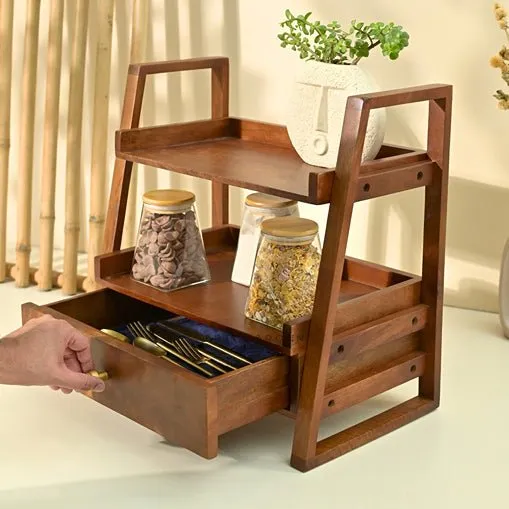 Versatile Wooden Organizer with Drawer