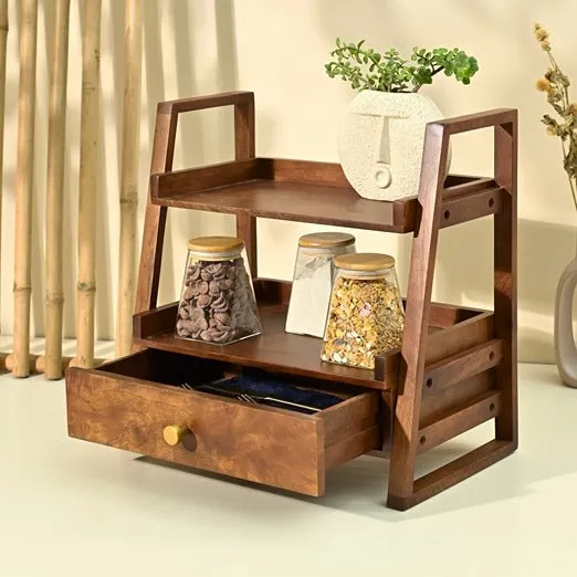 Versatile Wooden Organizer with Drawer