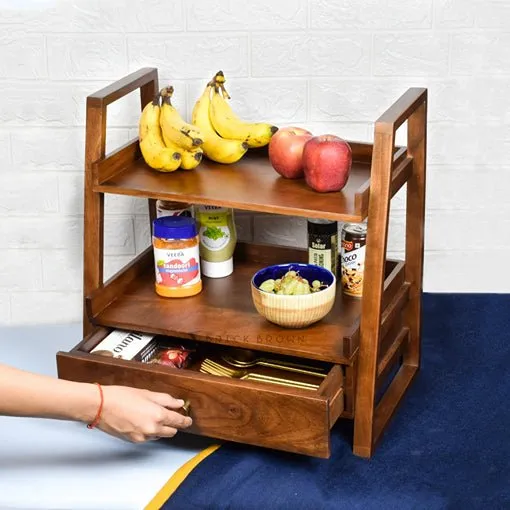 Versatile Wooden Organizer with Drawer