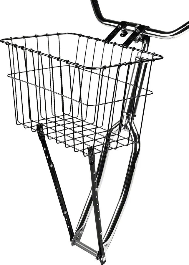 Wald Steel Front Basket With Adjustable Legs 14.5 x 9.5 x 9 inches -Live4Bikes