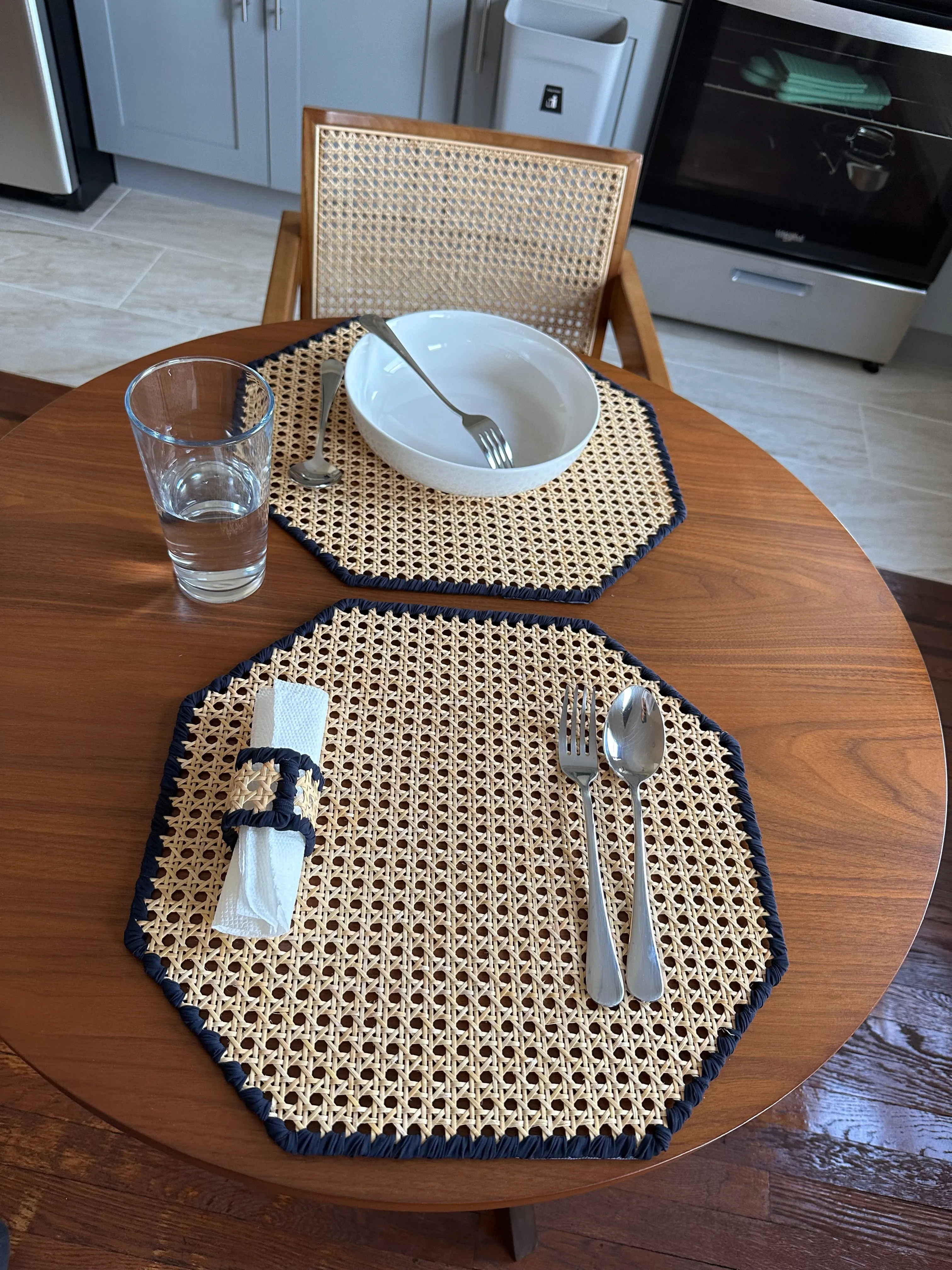 Wicker Hexagon placemat set of 4