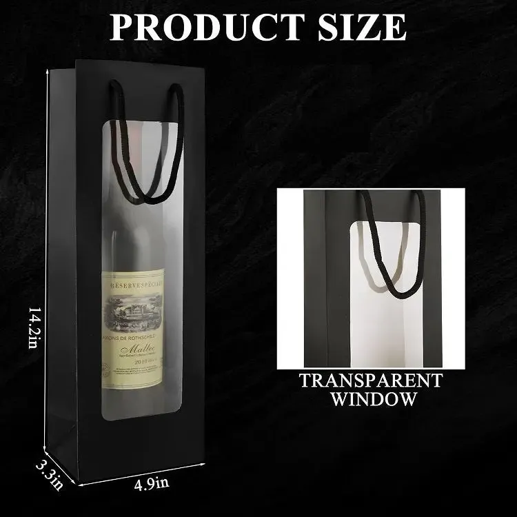 Wine Bottle Gift Bag with Window