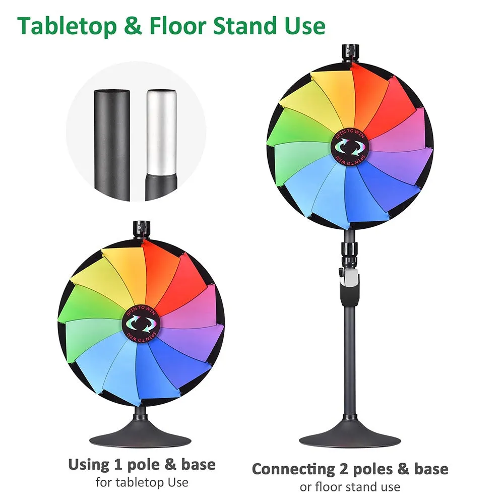 WinSpin 24" Prize Wheel Tabletop Floor Stand 12-Slot