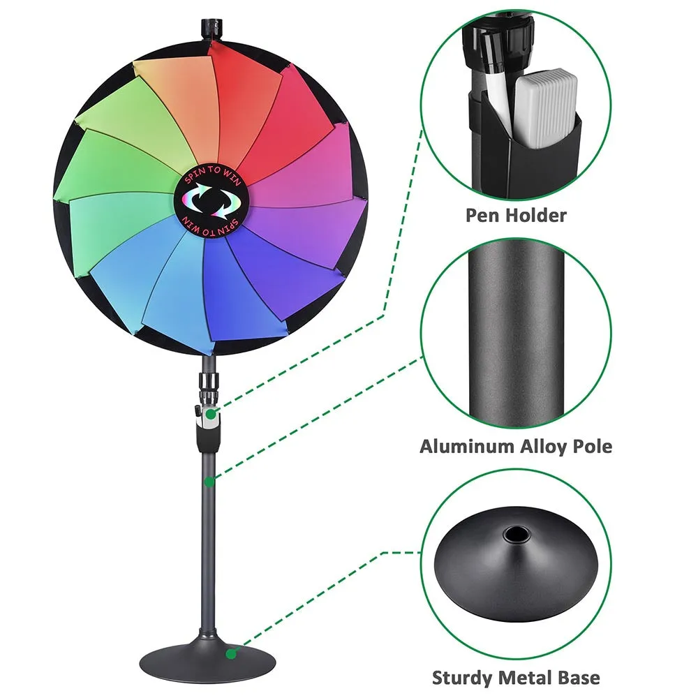 WinSpin 36" Prize Wheel 2in1 Tabletop or Floor Stand 12-Slot