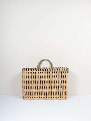 Woven Reed Basket, Indigo