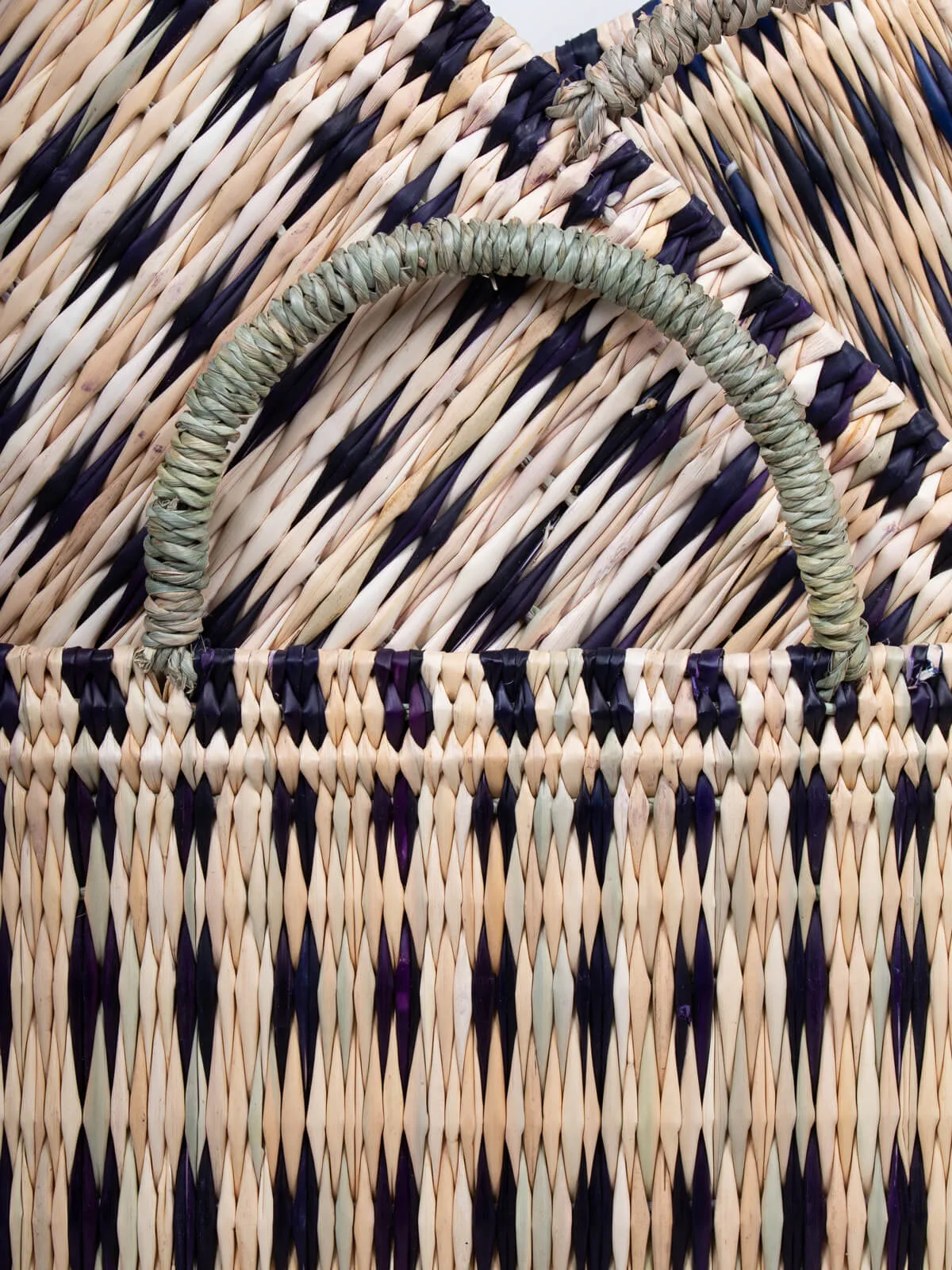 Woven Reed Basket, Indigo