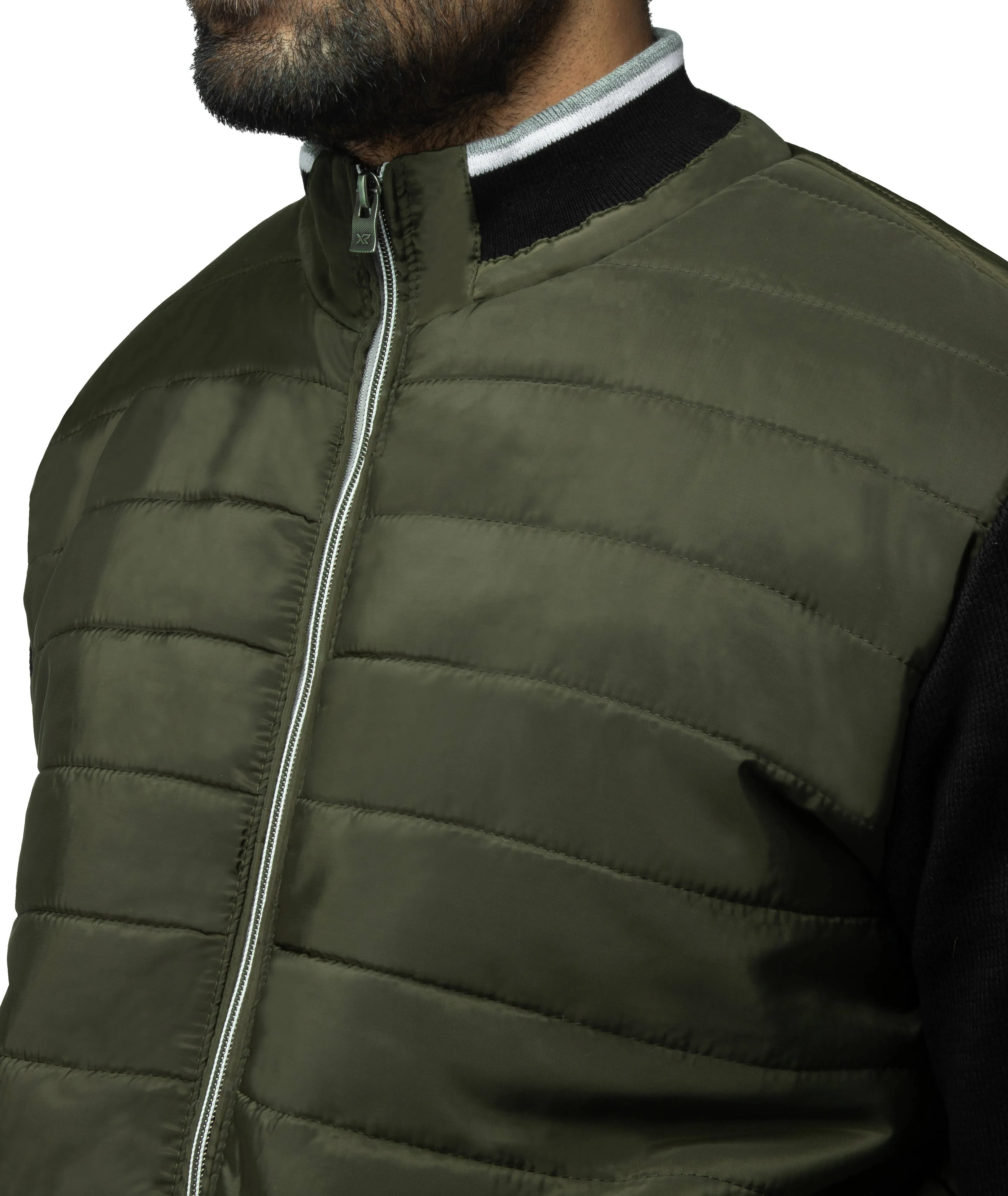 X RAY Men's Lightly Padded Hybrid Sweater Jacket