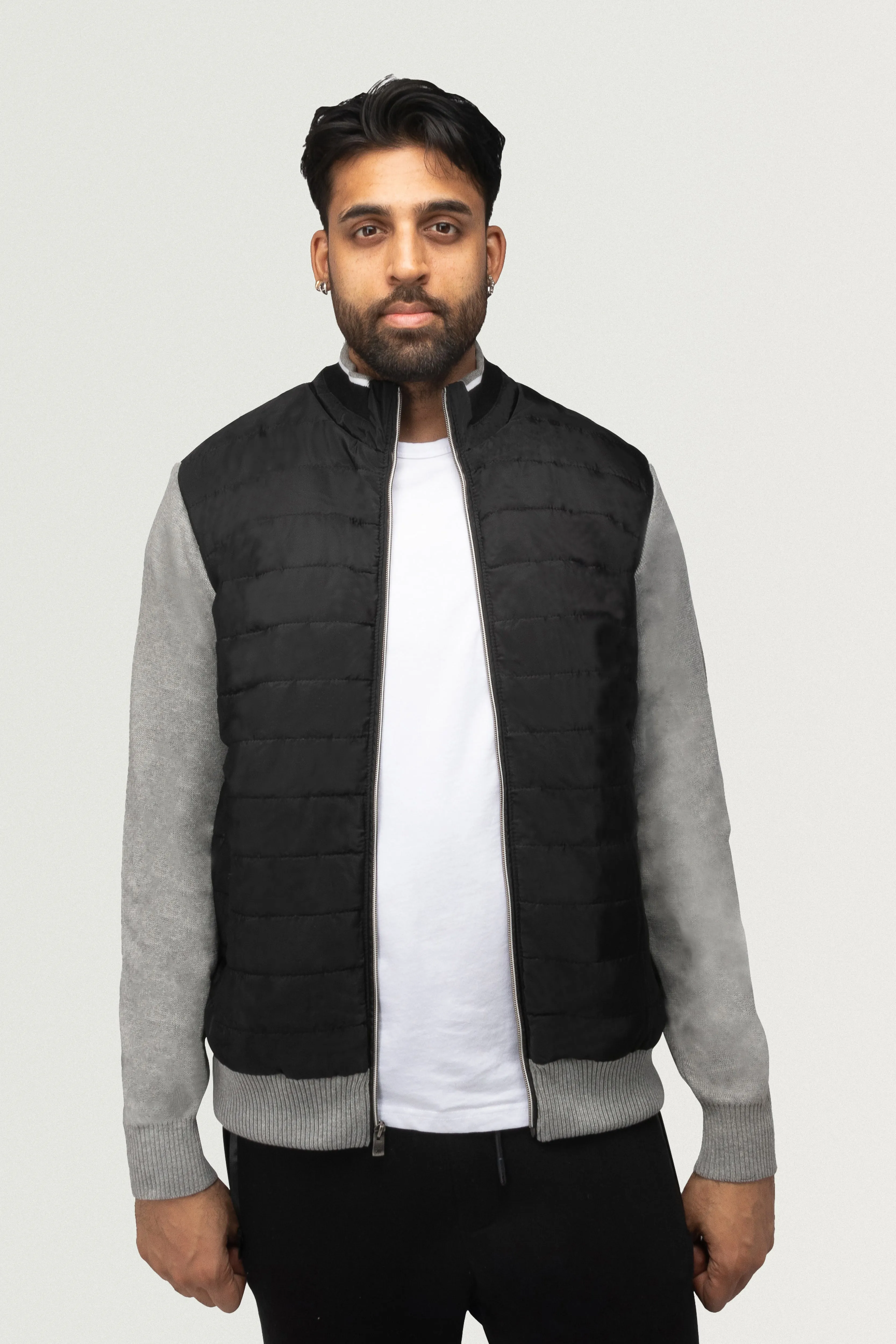 X RAY Men's Lightly Padded Hybrid Sweater Jacket