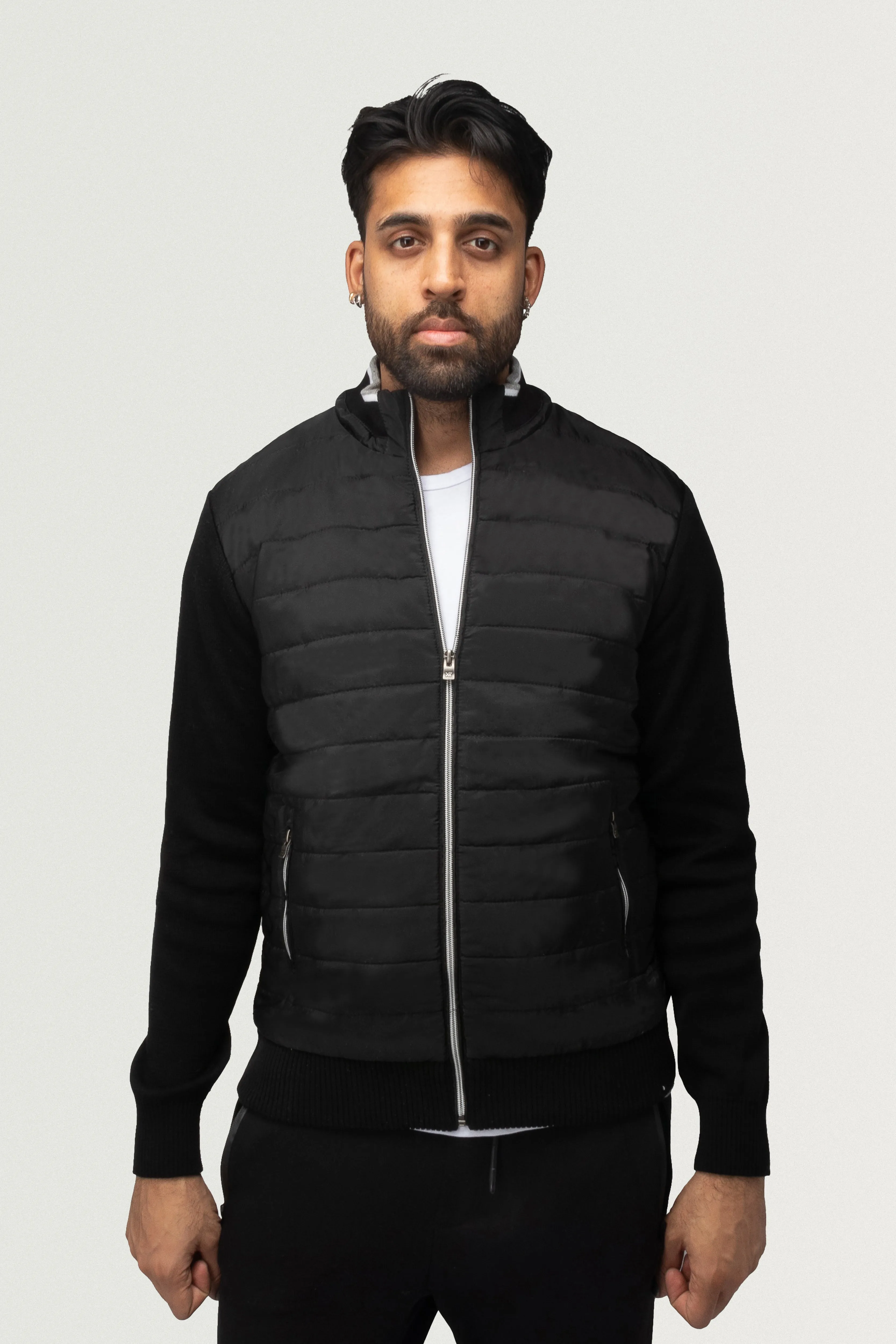 X RAY Men's Lightly Padded Hybrid Sweater Jacket