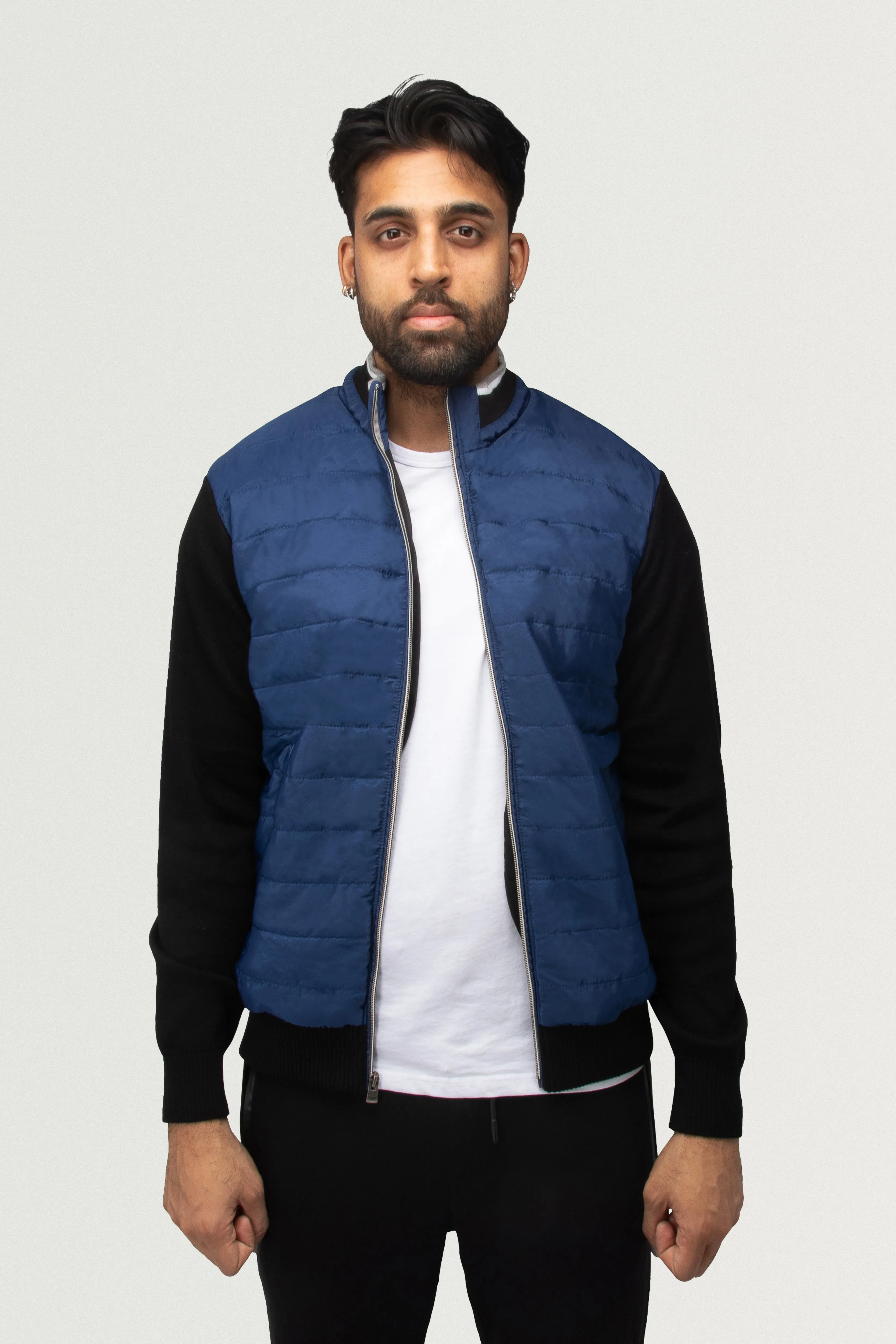 X RAY Men's Lightly Padded Hybrid Sweater Jacket