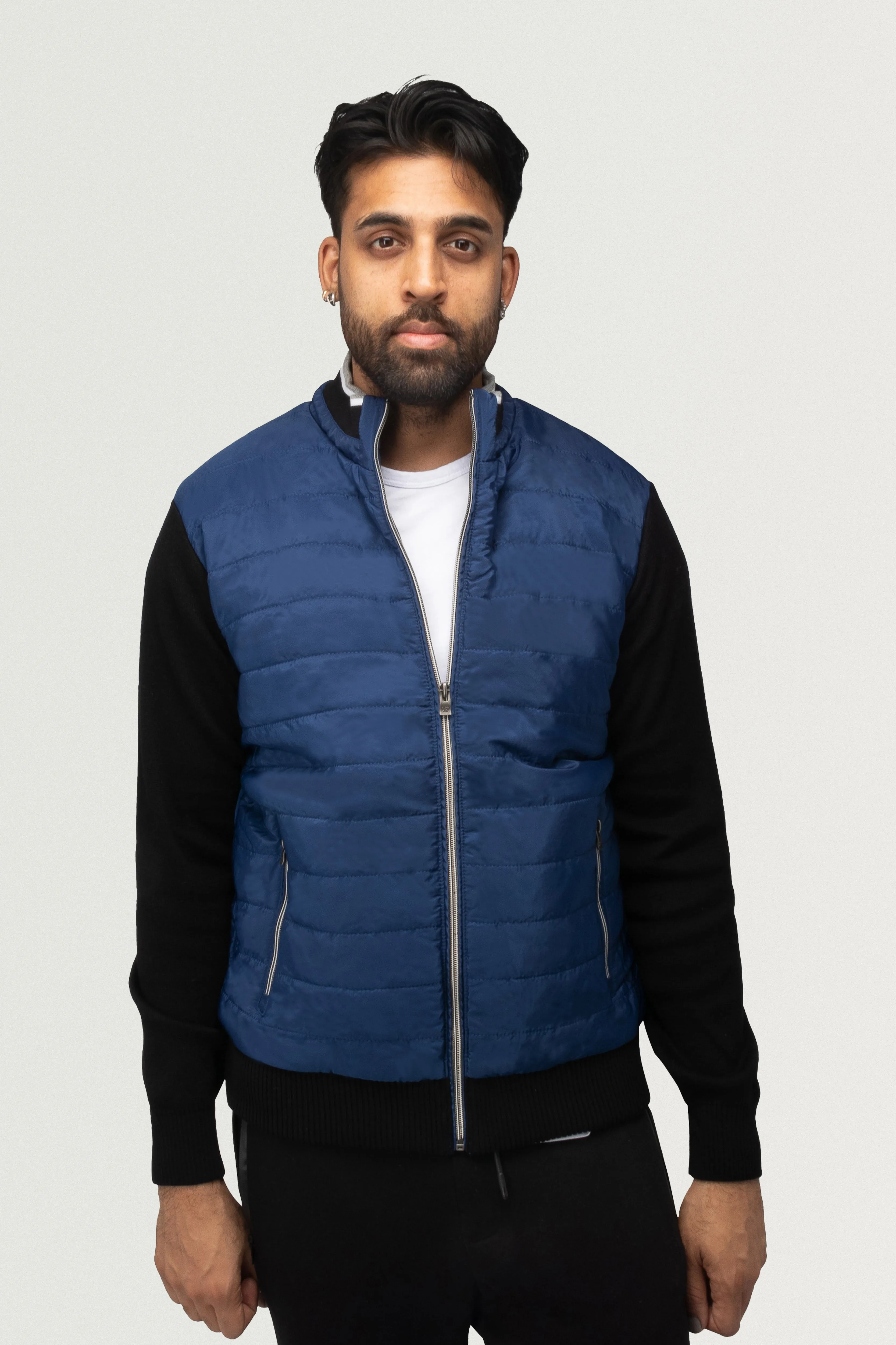 X RAY Men's Lightly Padded Hybrid Sweater Jacket